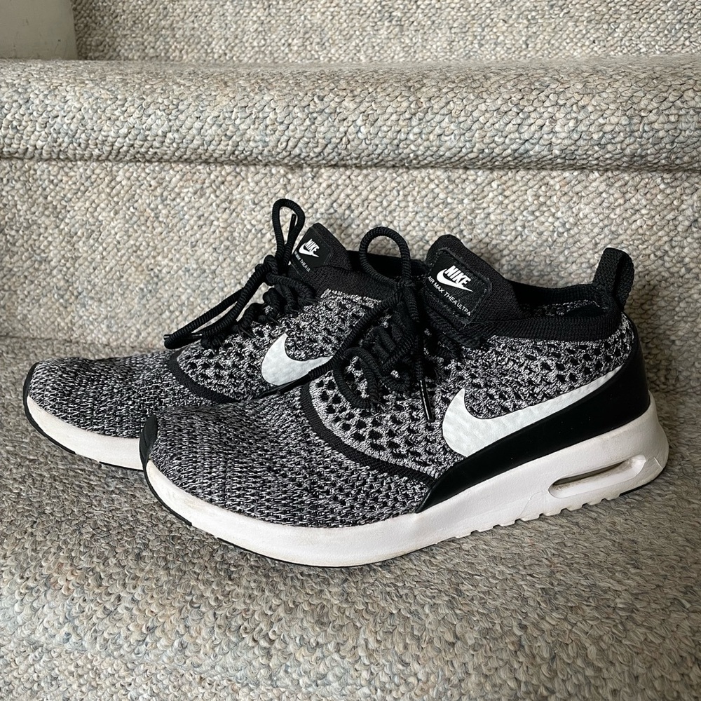 Nike Air Max Thea Ultra FK Athleisure Minimalist Sneakers Black White ‘Oreo’ 8.5 - Picture 4 of 12